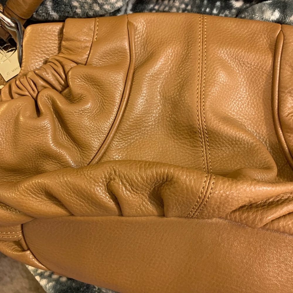 Peanut butter, colored handbag, genuine, leather